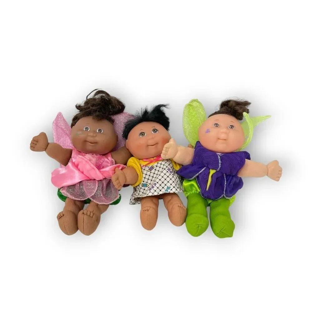 Cabbage Patch Kids Rose Garden Fairy Kayly Iris & Brandi Rose Lot of 3 Dolls 8”